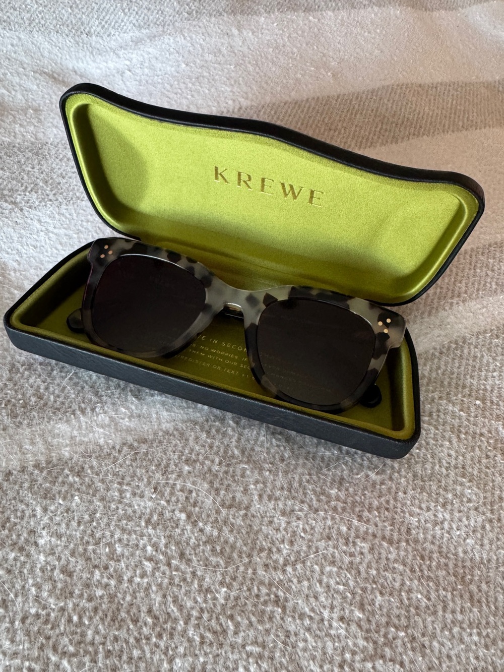KREWE Tortoise Square Sunglasses - Black/Brown